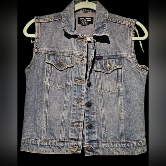 Polo Ralph Lauren Jackets & Blazers - Vintage Polo by Ralph Lauren Blue Denim Vest Womens Small